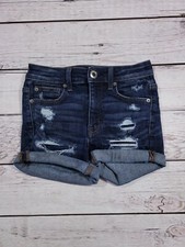 American Eagle Outfitters Womens Super Stretch Shorts Sz 0 Distressed Cuffed U4
