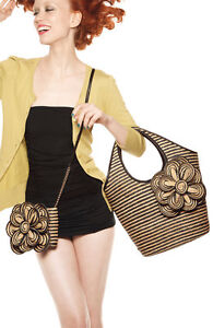 bitsy spade straw kate flower crossbody wicker lawn bag naturl