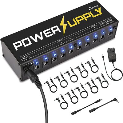 Donner DP-1 Guitar Effect Pedal Power Supply 10 Way Isolated DC Output 9 12 18V