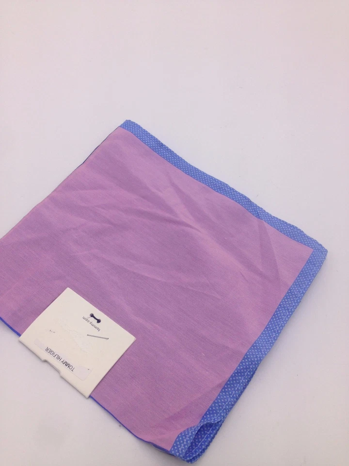 $125 Tommy Hilfiger Hombre Blanco Azul Pañuelo 4 Vías Lunares Bolsillo Cuadrado Foto 2 de 4