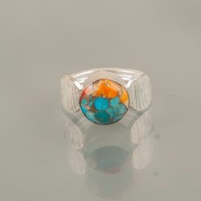 Rare Spiny Oyster Gemstone 925 Sterling Silver Jewelry Handmade Beautiful Ring