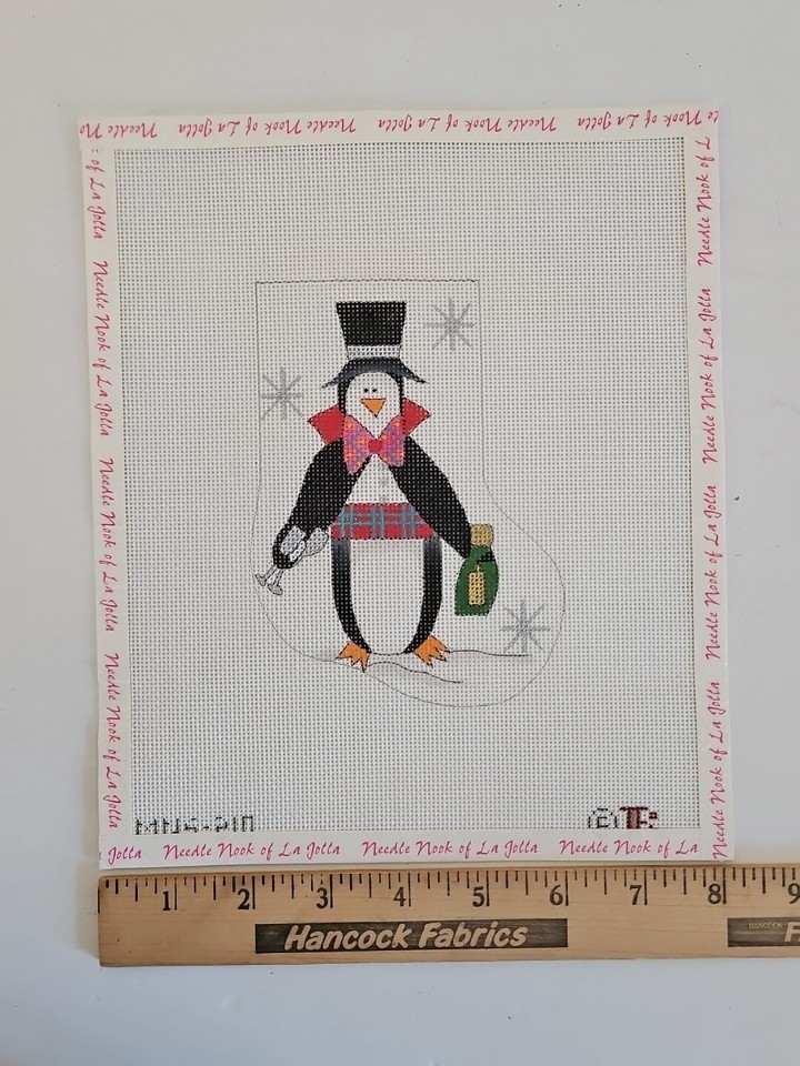 Renaissance Designs PENGUIN MINI STOCKING 18ct Handpainted Needlepoint