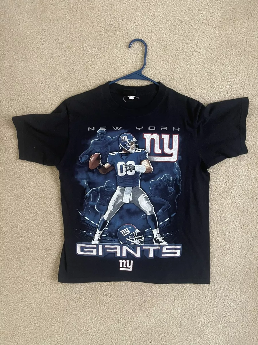 NEW YORK NY GIANTS Football NFL Team Apparel QB 00 Black T Shirt Size Mens M