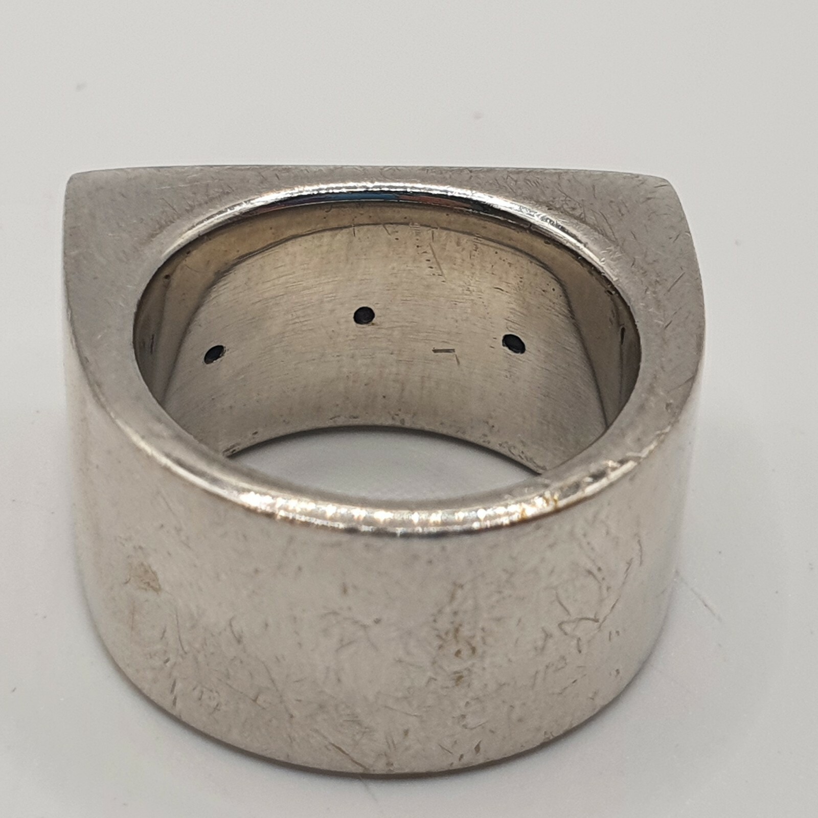 Photo 8 of Sterling Silver And Diamond Ring Statment Modernist Ring Size O-P 27g , R245