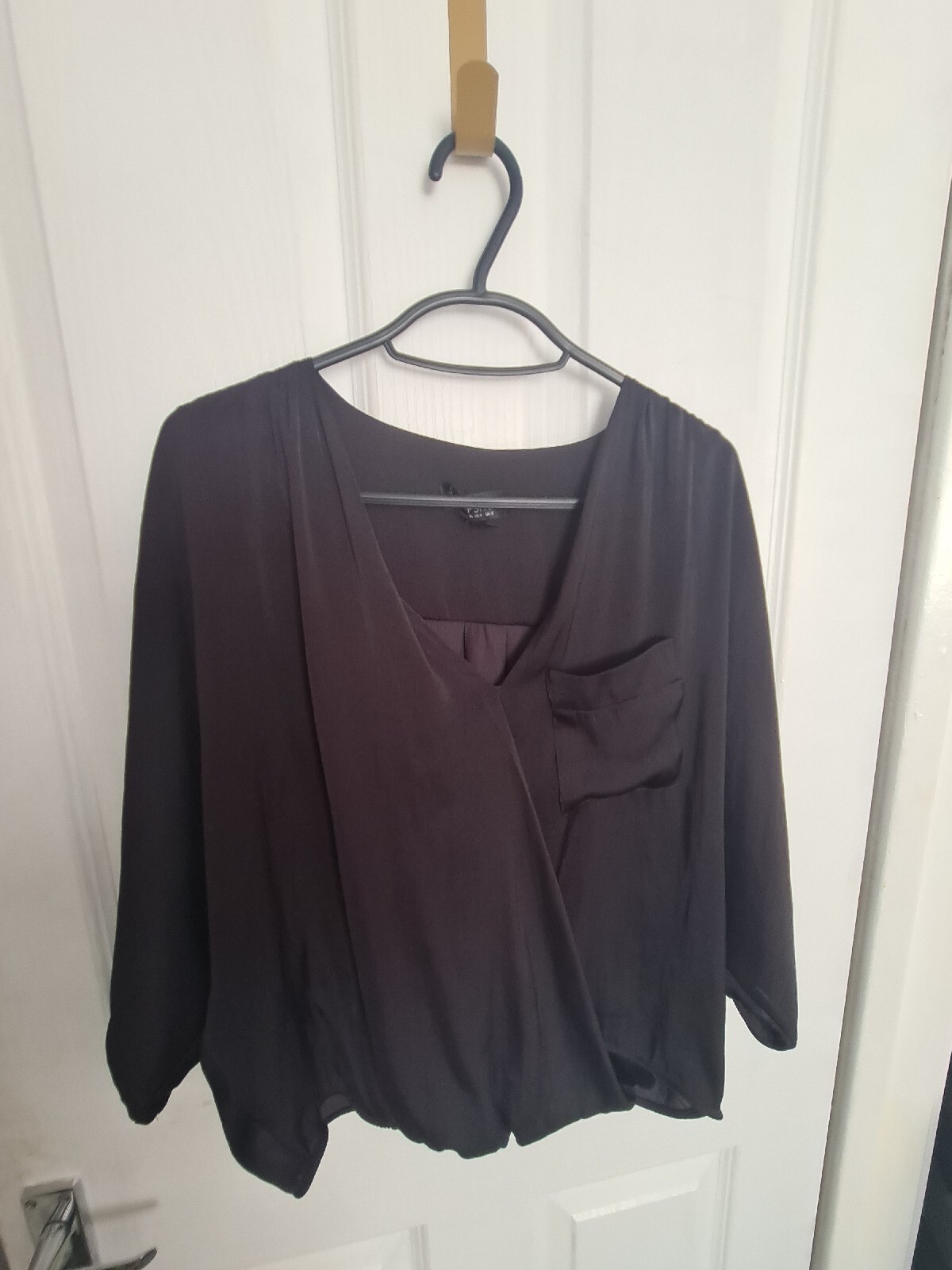 Black Silky soft Crossover ladies blouse top … Gem