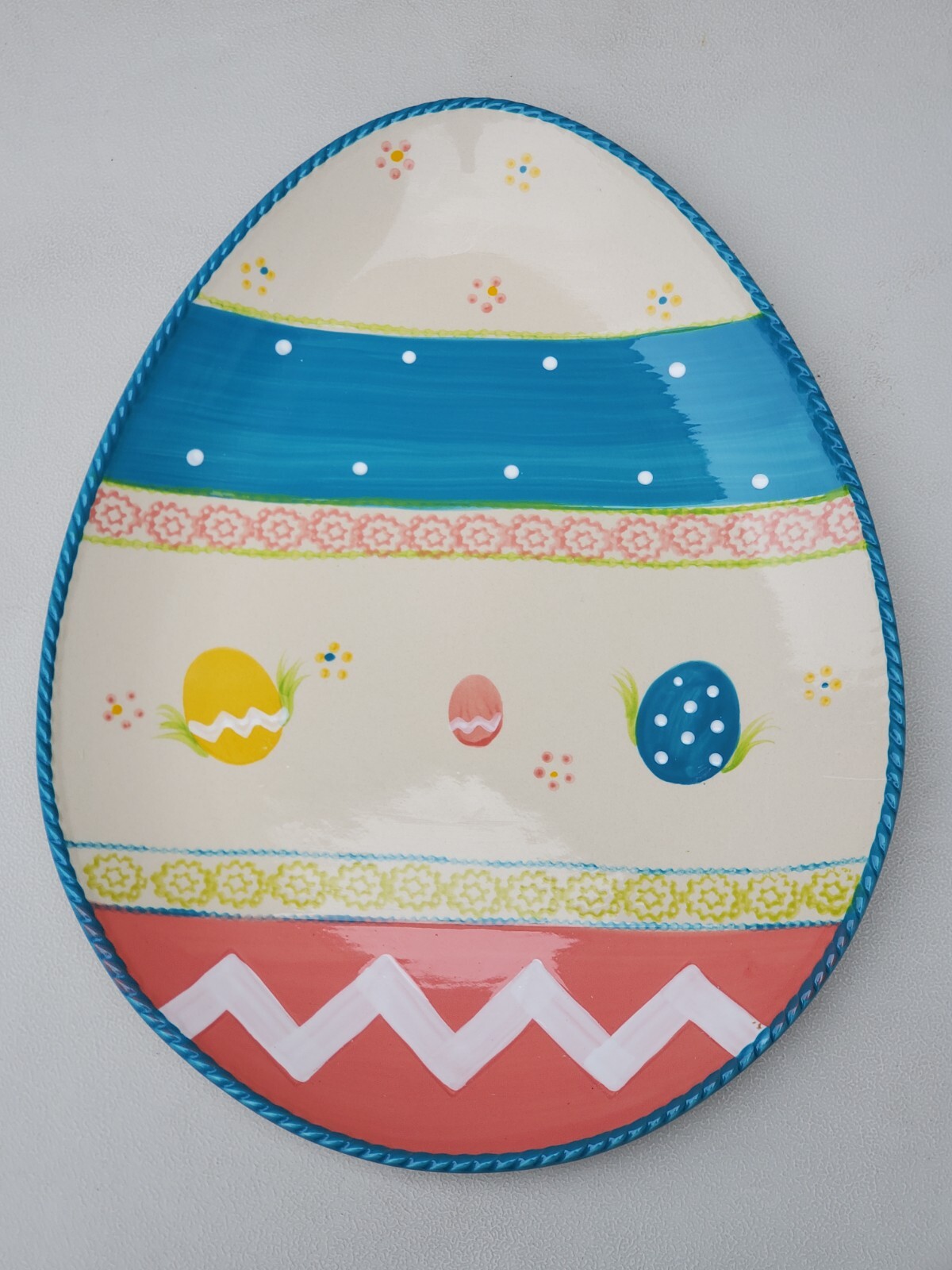 TEMPTATIONS by Tara Old World Easter Egg Hunt HandPainted SERVING PLATTER PLATE eBay