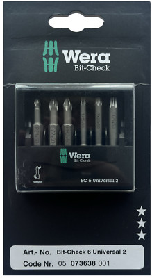 WERA Bit-Check 6 Universal, 6 teilig, PZ PH TX Bit x 50mm # 05073638001
