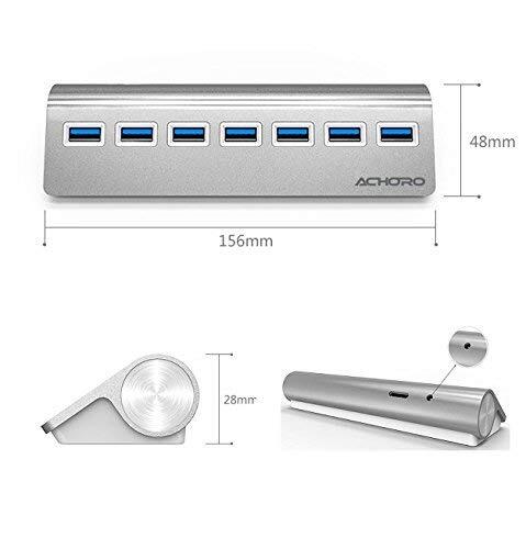 7 Ports USB 3.0 Hub - Triangle Aluminum Alloy - High-Speed USB Port ...