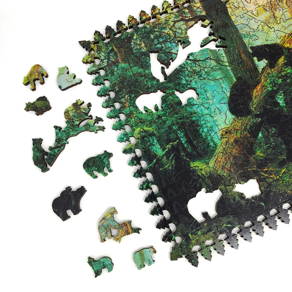 Rompecabezas de madera para adultos por FoxSmartBox - 390 piezas - Mañana en un bosque de pinos Foto 3 de 4