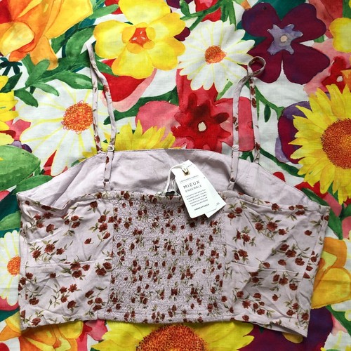NWT American Eagle Floral Strappy Crop Top M - Picture 6 of 7