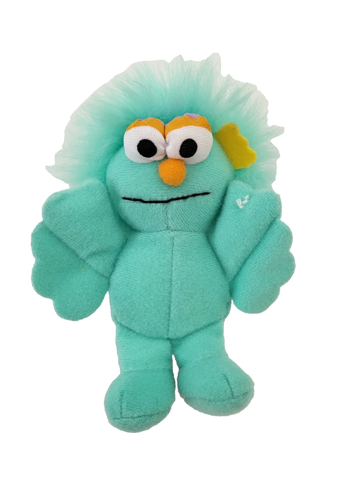 Peluche Rosita Sesame Street 12 cm Mini Bean Pal 2002 McDonald's juguete turquesa 4,5" Foto 2 de 4