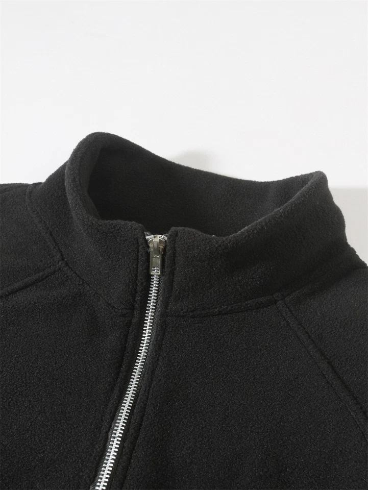 Sweatshirt Fleecepullover Herren Fleece Half Zip Pullover Stehkragen Langarm - Bild 4 von 4