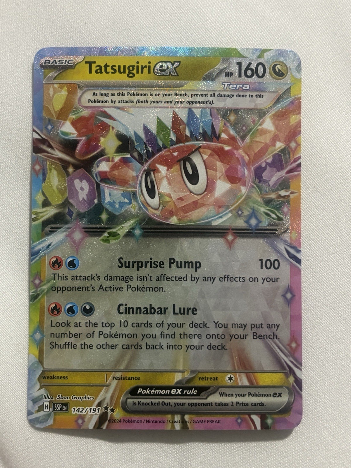 Pokémon TCG Tatsugiri EX 142/191 Double Rare Surging Sparks NM Card