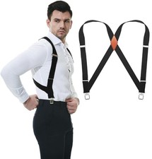 Suspenders for Men Heavy Duty Belt 1.4"/Black