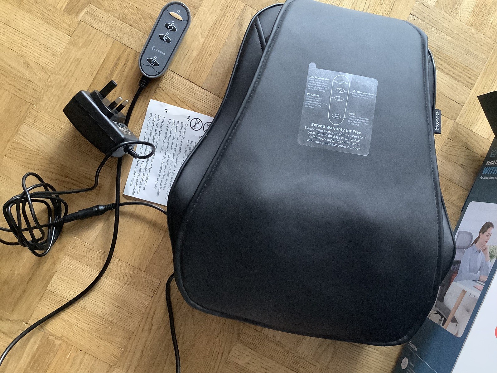 COMFIER Deep Tissue Shiatsu Neck  Back Home Massage 3 levels Heat & Vibration image 6