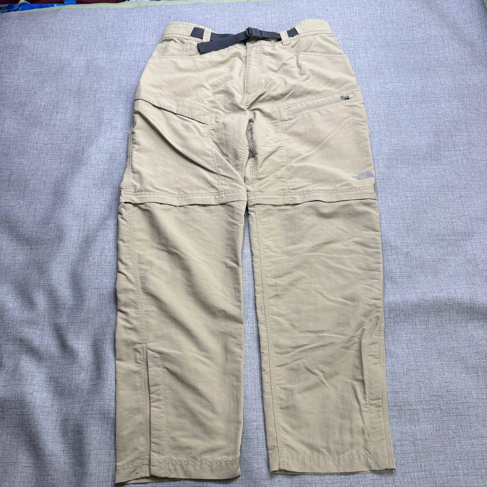North Face Pants Mens Large Khaki Convertible Zip Off Nylon Hiking Outdoor Cargo