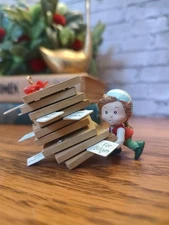 Vintage 1992  Enesco Pizza Hut Special Pizza Delivery Christmas Ornament IOB