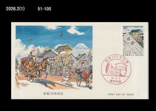From Edo period to Meiji period,History,Dog,Horse,Japan 1983 FDC,官報100年記念,modern