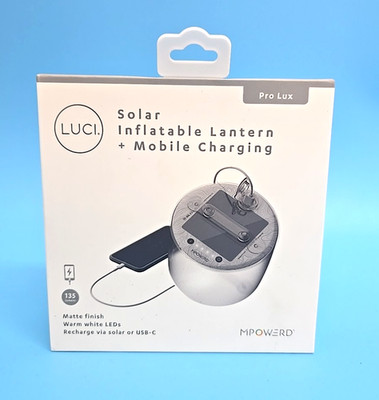 NEW MPowerd Luci Pro Lux Solar Inflatable Lantern Light Mobile Charging