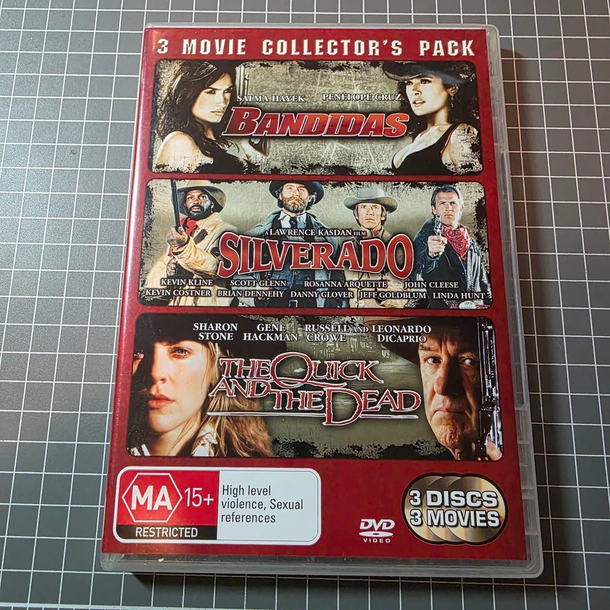 Western DVD Movie Lot Bandidas Silverado Quick & the Dead Region 4 3 Disc Set