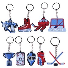 Fashion Ice Hockey Keyring Bag Charm Cartoon Car Keys Holder Handbag Decorations