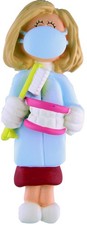 Dental Female Blonde Personalized Christmas Tree Ornament