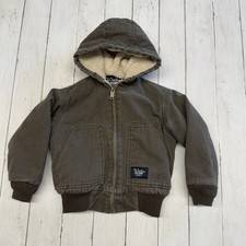 Walls Blizzard Pruf Brown Denim Jacket Youth Size 4-5 Fleece Lined