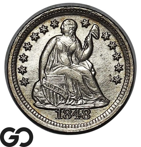 1848-O Seated Liberty Half Dime, Tough Choice AU++ Better Date