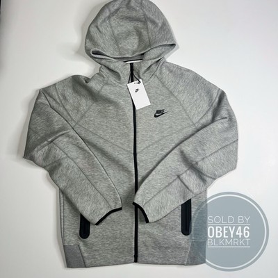Nike Sportswear Tech Fleece Full-Zip Hoodie Grey FB7921-063 Mens Size XL