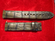 Authentic Cartier Santos Olive Green Alligator Leather Watch Strap Band 17.5mm