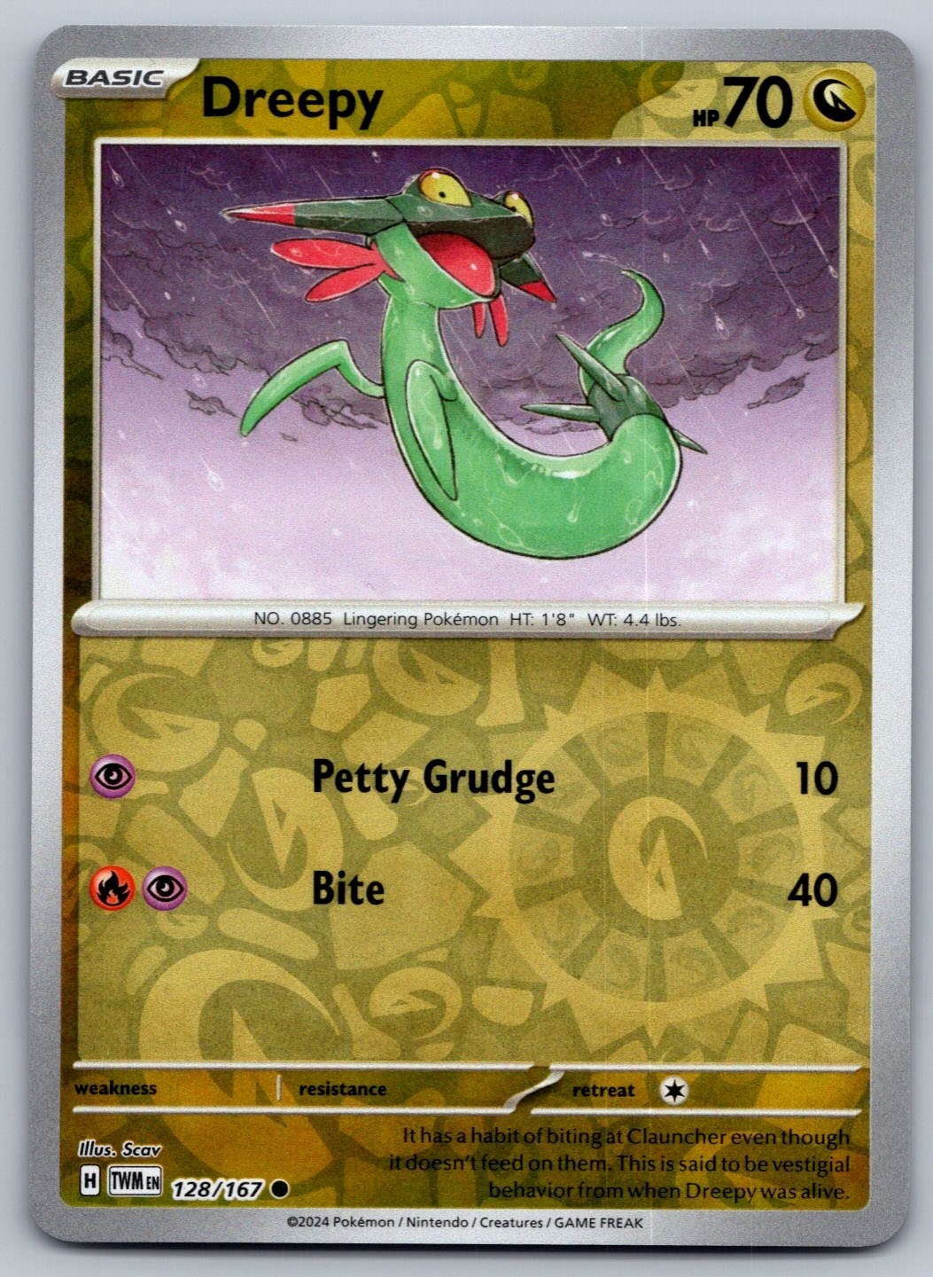 Pokemon Twilight Masquerade - Reverse Holo Dreepy 128