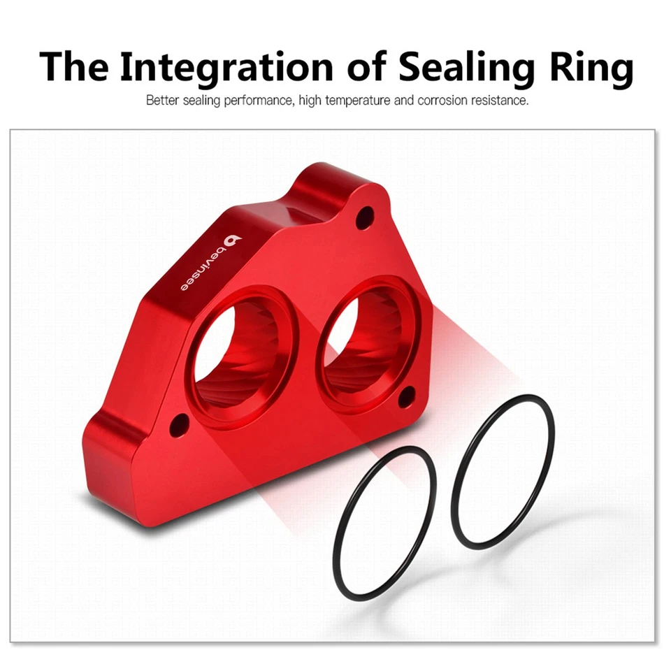 BEVINSEE Billet Throttle Body Spacer For Chevrolet S10 Blazer For GMC S15 Jimmy - Image 2 of 4