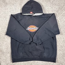 Dickies Black Hoodie Men  s XL Pullover Sweatshirt Logo Workwear Embroidered