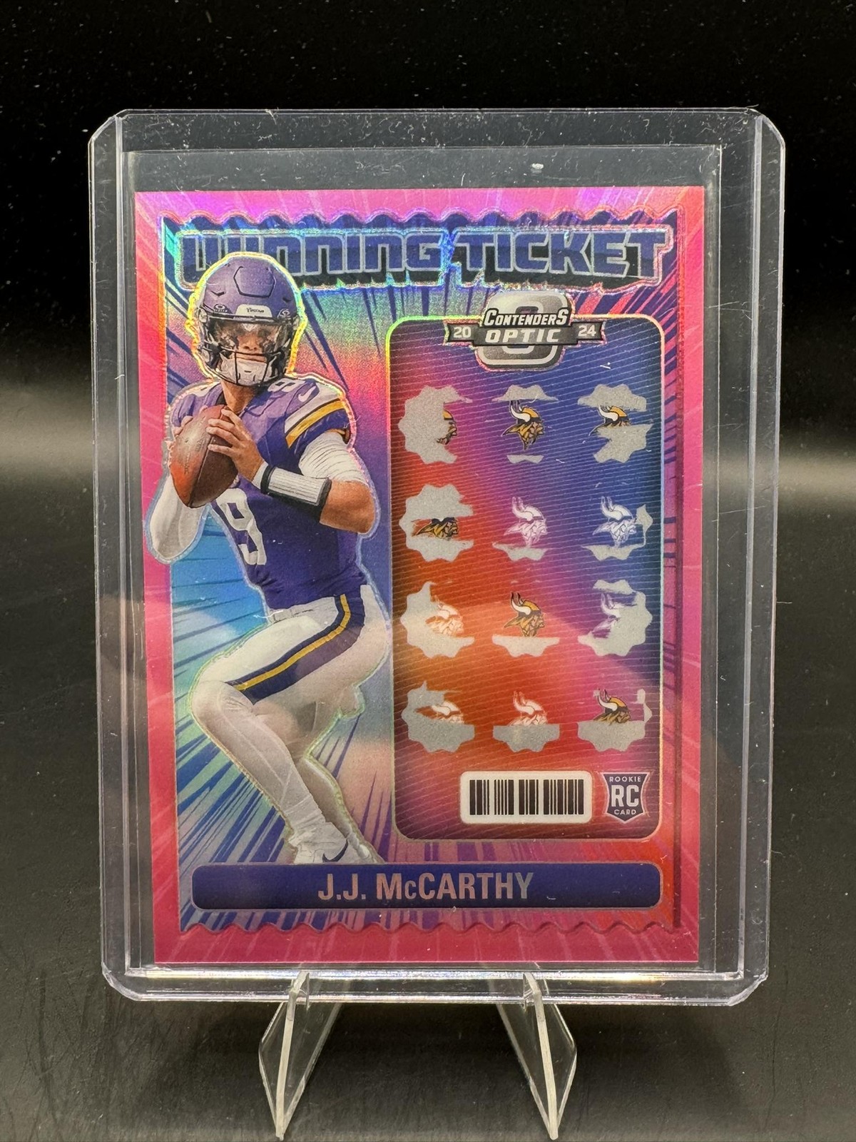 JJ McCarthy Panini Contenders Optic Winning Tickets #WTJMY Pink