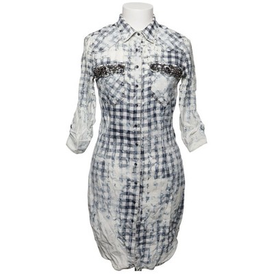 D'She, Hemd, Größe: S, Premium Design, Blau/Weiß, Baumwolle, Karo, Denim #P7y