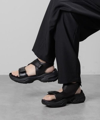 靴 ATTACHMENT 24SS CARF LEATHER SANDAL 42 Attachment 24Ss Carf Leather Sandal Black 42 US9 with minor