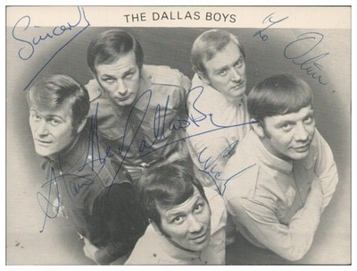 C261/  The Dallas Boys UK-Beat Popband Autogramme Autogrammkarte 1969 15 x 11 cm