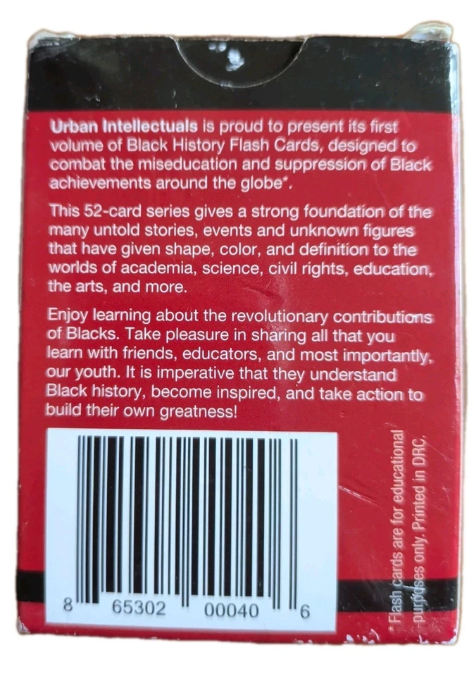 Urban Intellectuals Black History Flash Cards Vol. 1 NEW! Minor Wear On Box Only - Image 2 of 4