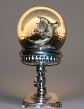 Tk Maxx Homesense halloween silver moon skull snow globe black glitter celestial