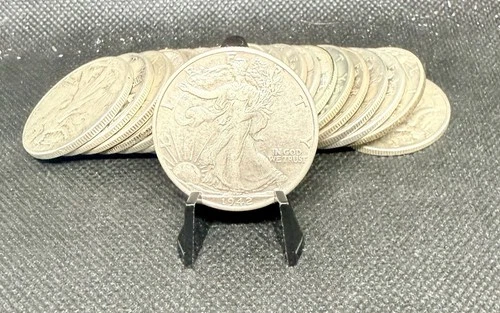 Full Roll (20) 90% Silver Walking Liberty Half Dollars (Circulated Condition)