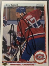 Craig Ludwig Montreal Canadians autographed hockey card (1991-92 Upper Deck #186