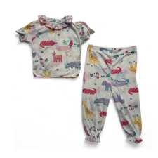 Vintage 90s Carter  s Safari Animal Set 3T  Pastel Jungle Pajama Outfit.