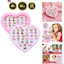 36pcs Little Girl Alloy Jewelry Rings, Adjustable Unicorn Rings Toys, No Dupl...