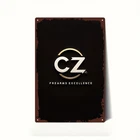 1pc CZ Logo Tin Metal Signs Home Décor Vintage Industrial Wall, Heavy-Duty Iron