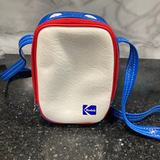 1970s Vintage Kodak Camera Case Rare Padded White, Red Blue Soft Crossbody Bag