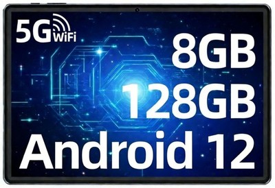 SGIN 10.1'' Tablet Android 12 128GB SSD 8GB RAM Quad-Core Dual Camera 6000mAh