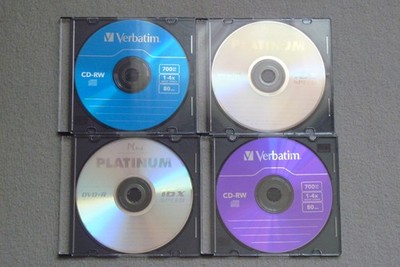 je 2 Rohlinge Verbatim CD-RW 4-fach 700 MB und Platinum DVD+R 16-fach 4,7 GB NEU