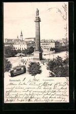 Ansichtskarte Darmstadt, Strassenbahn auf dem Louisenplatz 1905 