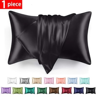 100% Mulberry Silk Pillowcase with Hidden Zipper   Smooth, Cooling Pillow Cover.