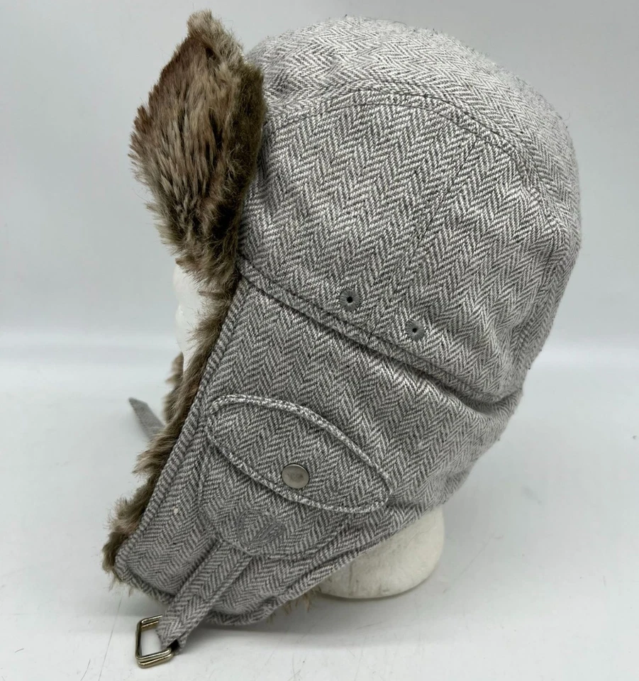 Ben Sherman Hombres Invierno Trampero Sombrero L/XL Imitación Piel Clásico Exterior Gris Informal Foto 3 de 4